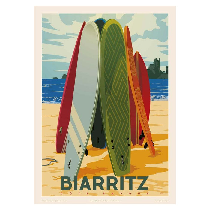 AFFICHE BIARRITZ SURF N°216 ÉDITION FRICKER 50X70
