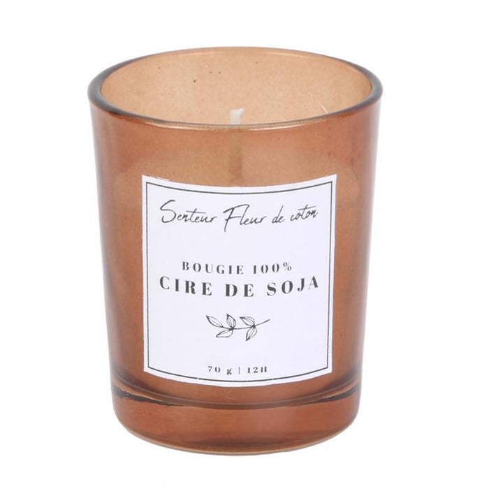 BOUGIE PARFUMÉE CIRE DE SOJA SENTEUR FLEUR DE COTON 5.5X6.5