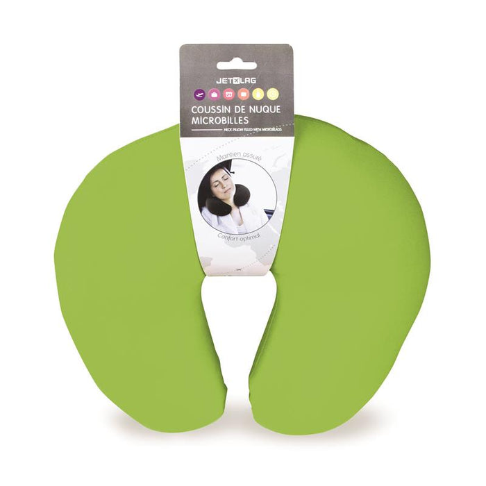 COUSSIN DE NUQUE VERT MICROBILLES