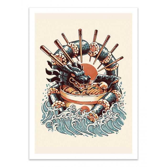 AFFICHE SUSHI AND RAMEN DRAGON 30X40