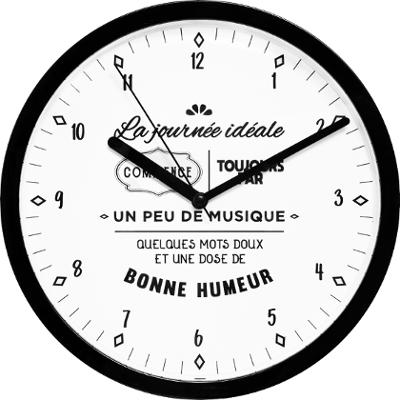 PENDULE "LA JOURNÉE IDÉALE" NOIRE 22.4X4