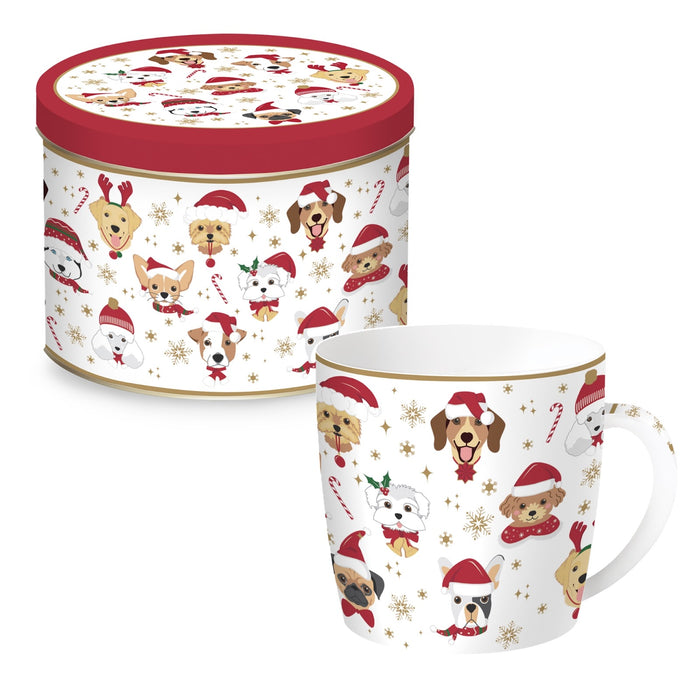 MUG CHIENS 35CL + BOITE METAL CHRISTMAS FRIENDS