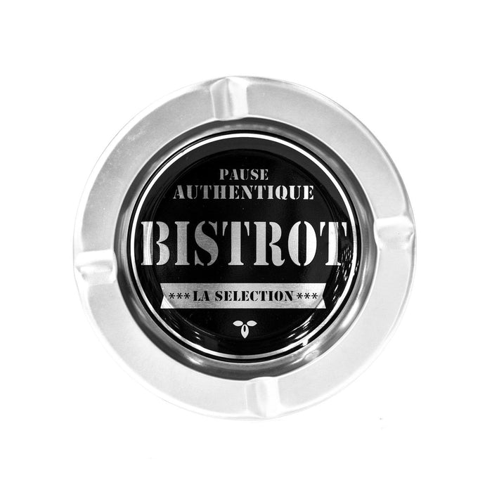 CENDRIER METAL BISTROT NOIR 13.5CM